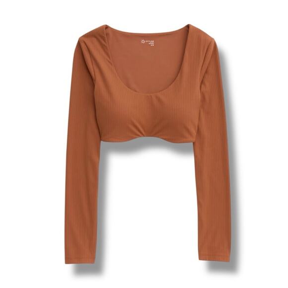 OFFLINE By Aerie Real Me super cropped long sleeve bra top - Picture 3 of 7